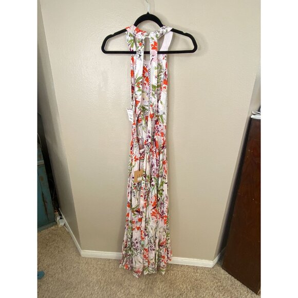 Abel The Label Womens Floral Print Maxi Dress L Lightweight Rayon Sleeveless NEW - Picture 3 of 10